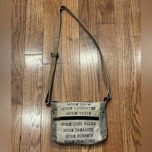 Mona B More Love Upcycled Leather Stylish Crossbody Bag